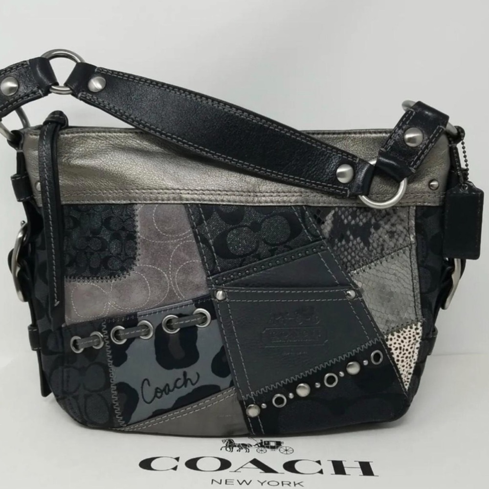 Coach Patchwork Black Leather Bag - image 1